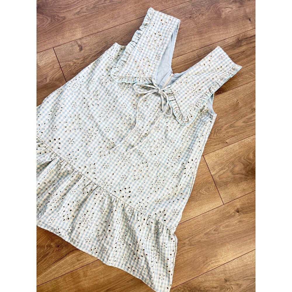 AUREUM nwt M Odessa Plaid cotton eyelet lace collared summer dress coquette